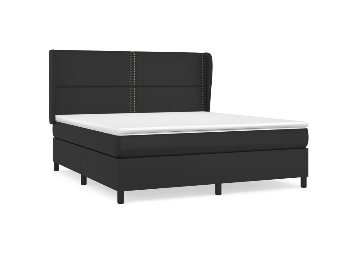 Box Spring Bed, Box Spring Beds Vidaxl Preto Couro Artificial (180 X 200 Cm)