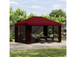 Vidaxl Gazebo De Jardim Com Laterais 4 × 3 M Borgonha Poliéster E Aço