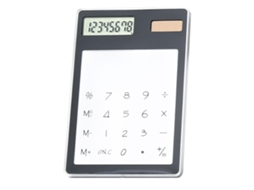 Calculadora Solar Com Tela Tática De 8 Dígitos Lcd Transparente Portátil Preta Para Escritório, Escola E Casa