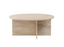 Mesa De Centro Em Madeira Soleil 90 X 90 X 40 Cm Travertino Hanah Home