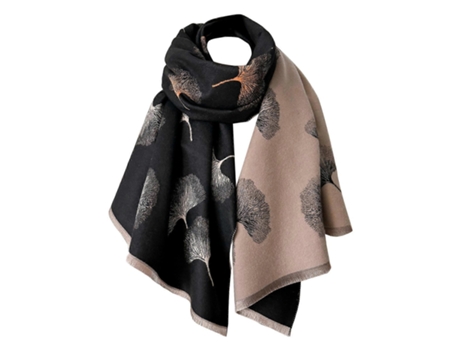 Cachecol Casamento De Mulher Giecy Poncho Xale Cobertor Quente Escritório Livre Folha Estampado (tamanho Único)