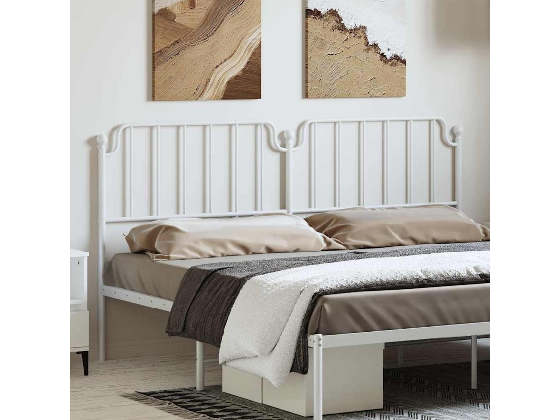 Vidaxl Cabeceira De Substituição 180 Cm Metal Branco