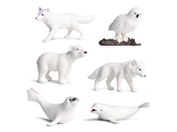 Ats 6 Peças de Mini Figuras de Animais Marinhos do Círculo Ártico, Brinquedos de Simulação e Modelos Educativos para Crianças