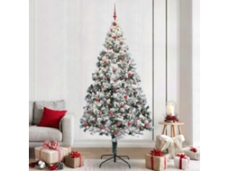 Vidaxl Árvore De Natal Artificial Branco 240 Cm Pvc, Aço E Plástico
