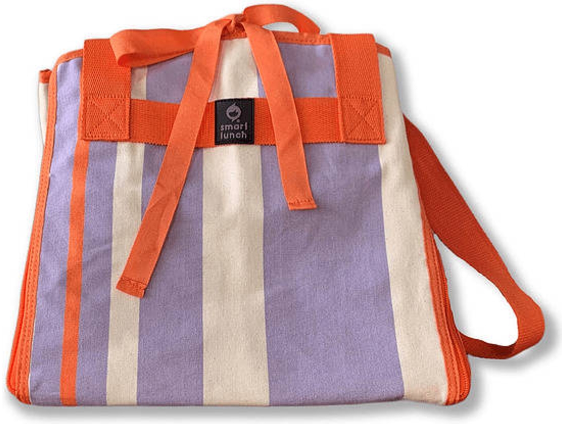 Saco Multifunções SMARTLUNCH Riscas (Roxo - 31x31x28 cm- Tecido Algodão )