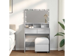 Vidaxl Toucador Com Led 80x41x134,5 Cm Cinzento Sonoma