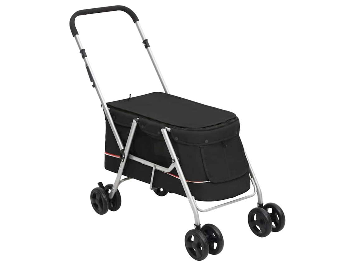 Vidaxl Carrinho Dobrável 100x49x96 Cm Tecido Linho Preto