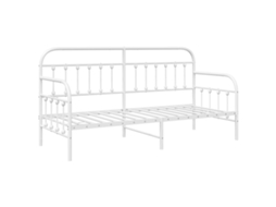 Conjunto 1 Estrutura De Cama De Dia Vidaxl Branco Aço Revestido A Pó (80 X 200 Cm)