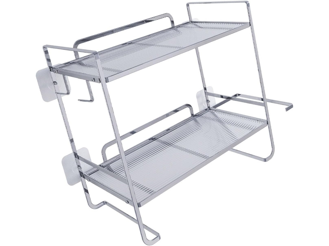 Armário De Parede Moderno Para Banheiro Com 2 Prateleiras Ferro, Design Respirável, Ideal Para Colocar Sobre O Vaso
