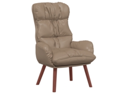 Poltrona Cappuccino Para Sala De Estar Vidaxl Brown Artificial Leather