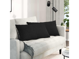 Vidaxl Travesseiros De Sofá 2 Pcs Preto 80 X 40 Cm Tecido