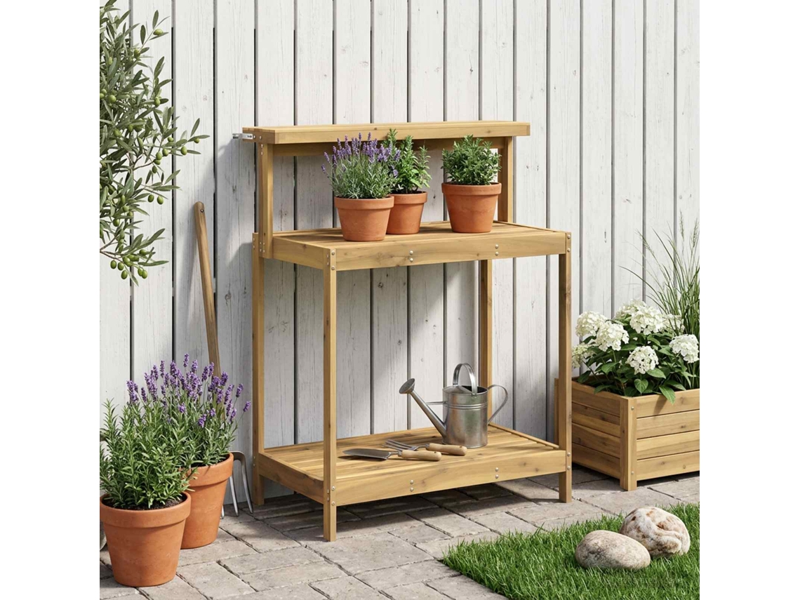 Vidaxl Bancada De Replantio Ao Ar Livre 86,5 X 48,5 X 106 Cm Branco