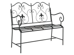 Conjunto 1 Banco De Jardim Vidaxl Preto Aço (104 X 54 X 93 Cm)