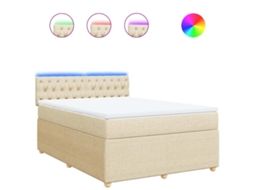 Box Spring Bed, Box Spring Beds Vidaxl Creme Tecido (140 X 200 Cm)