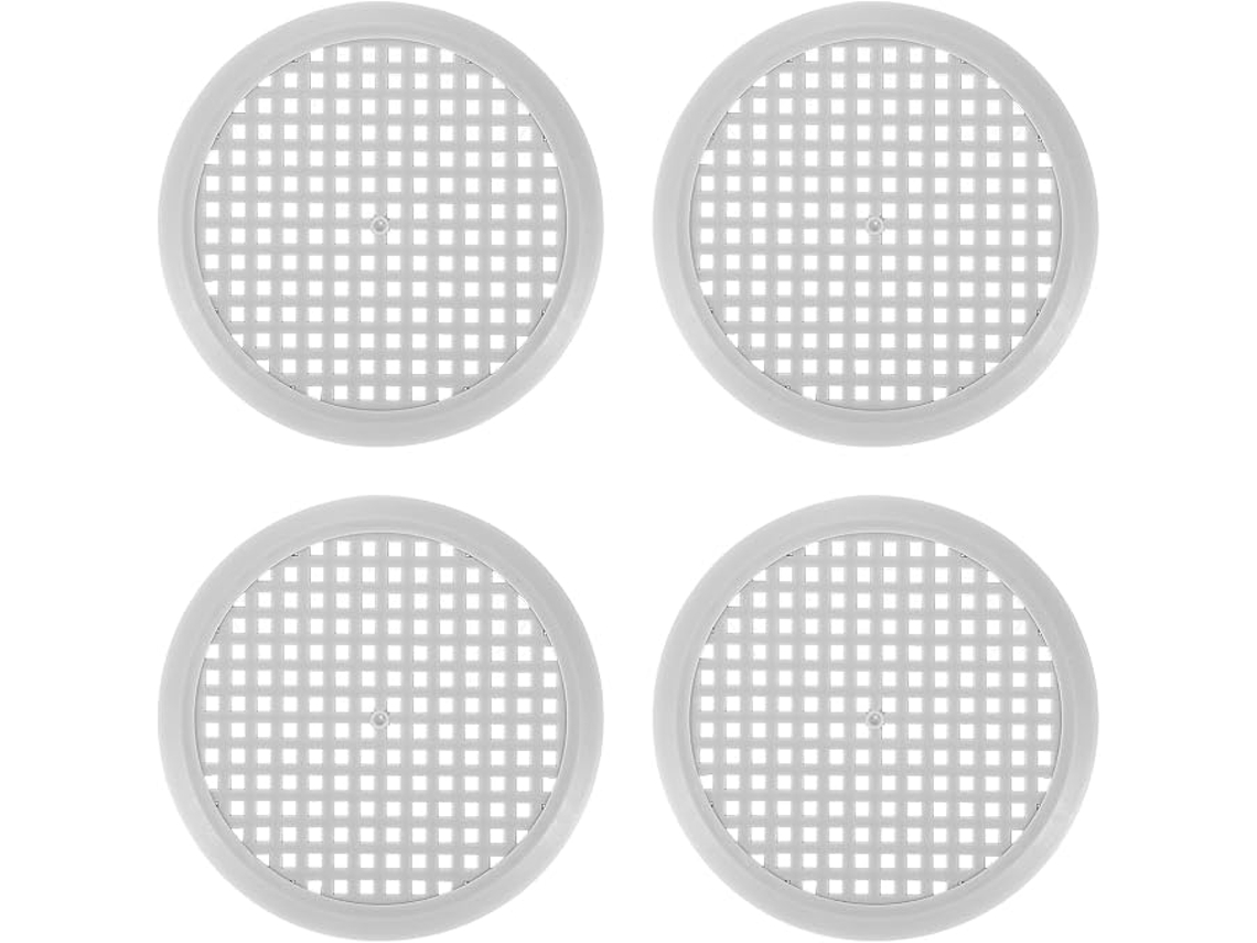 Grade De Ventilação, 4 Peças, Redonda De 3 Polegadas (90mm) Cinza