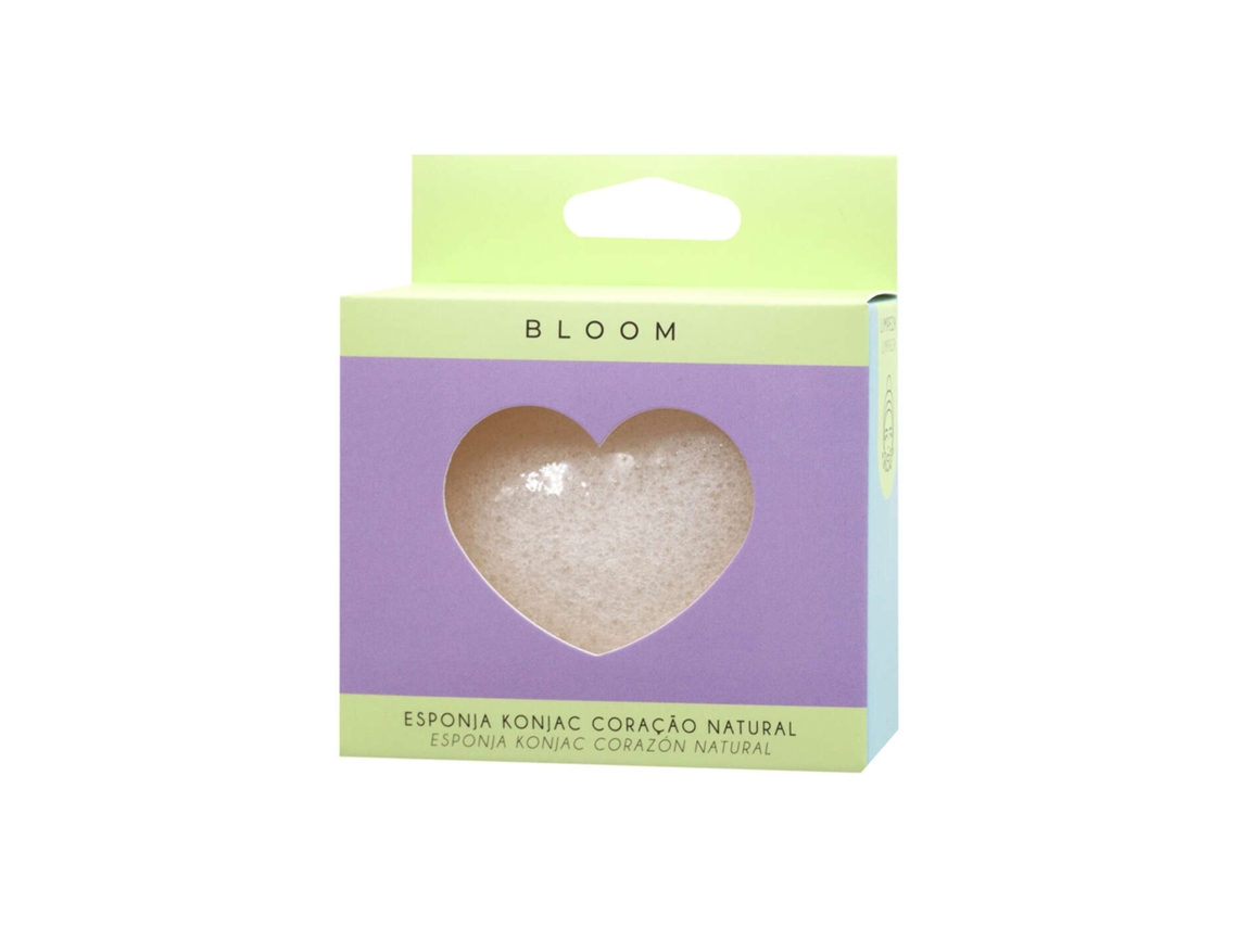 Esponja de Konjace em Coração Natural BLOOM BEAUTY