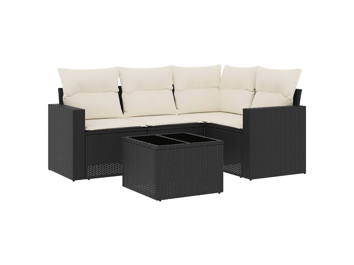 Garden Sofa Set, Garden Sofa Sets Vidaxl Preto Rattan / Vime (n/a)