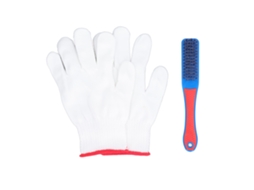 Set De Cepillos De Acero Inoxidable Con Mango De Silicona Cómodo Y Guantes Portátiles Para Ruedas Y Pisos