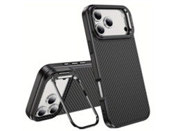 Capa Magnética Para Celular Com Suporte E Proteção Militar Para Iphone 17, Proteção Anti-impressão Digital Com Compartimento Oculto, Cinza.