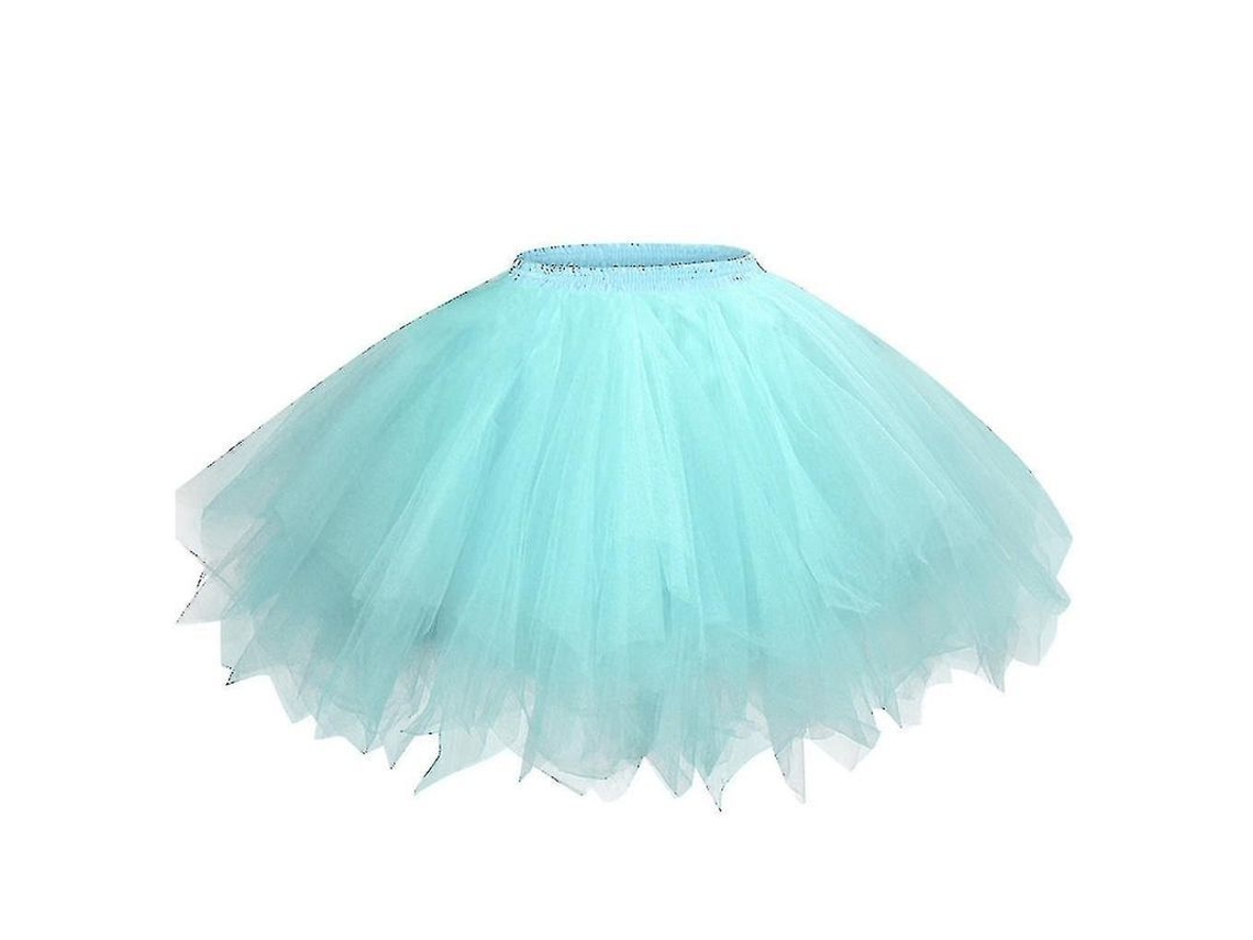 Falda Princesa De Tule Mesh Para Mulher Com Cintura Elástica Corta Baile Adulto Tamanho M Xl Xxl Xl Azul Claro