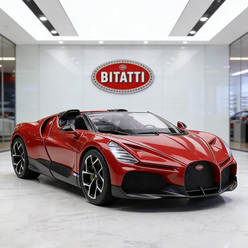 (vermelho) Miniatura De Supercarro Em Escala 1:24, Feita Em Metal Fundido, Modelo De Carro De Brinquedo.