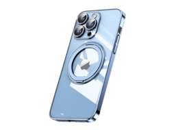 Suporte Casa Magsafe Para Iphone 14 Pro Pele Sintética Azul