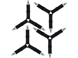 2026 tensores Triangulares Ajustables para Sábanas Fundas, Fundas de Plancha Y Sofá (negro, Pack de 4)