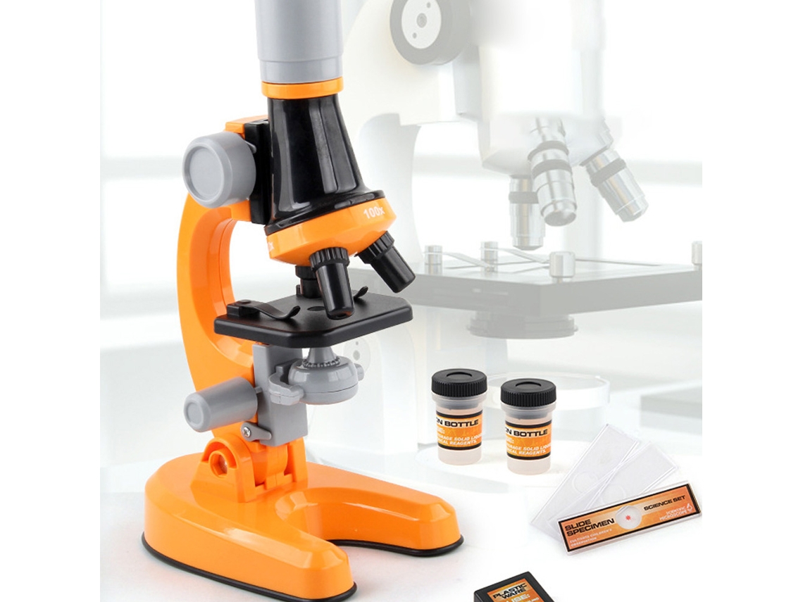 Microscópio Infantil atualizado 1200x, brinquedo de ciência, kit com acessórios para alunos do ensino fundamental | S/MARCA
