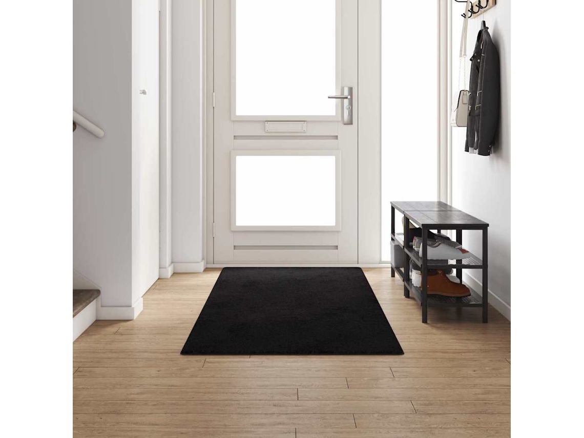 Vidaxl Runner De Carpete Preto 100 X 300 Cm 100% Polipropileno Tuft