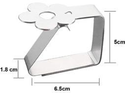 Lurelia Prendedores Toalha Mesa Aço Inoxidável 4 Peças 6,5 X 5 Cm 3 Piqueniques Festas