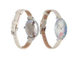 Relógio Feminino de Moda com Pulseira de Couro Pu Relógio de Quartzo Branco À Prova D'água