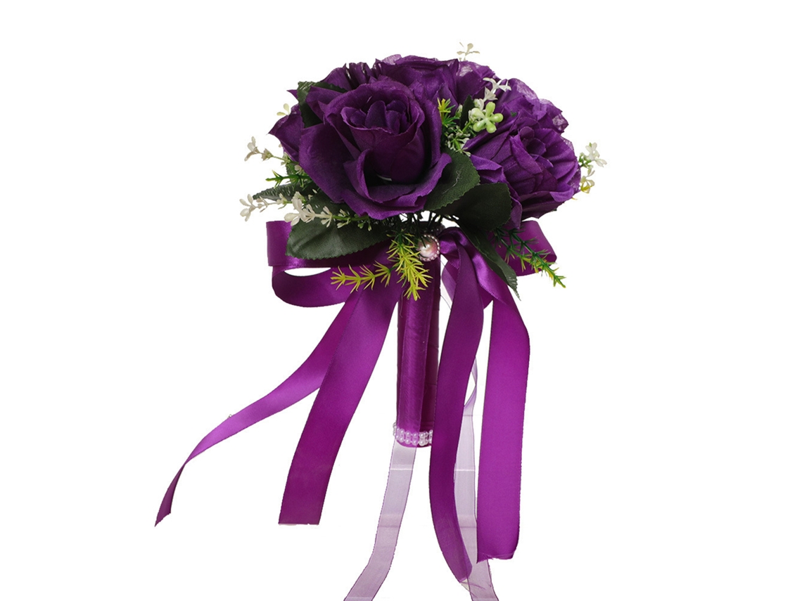 Bouquet de rosas artificiais pequenas flores de seda para mão 20x24cm LAXISCREED