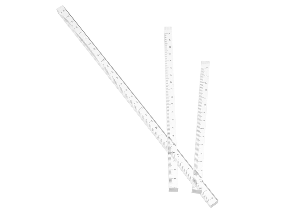 Lurelia Régua Acrílica 3 Peças Com Transparente E Durável Para Desenho Técnico