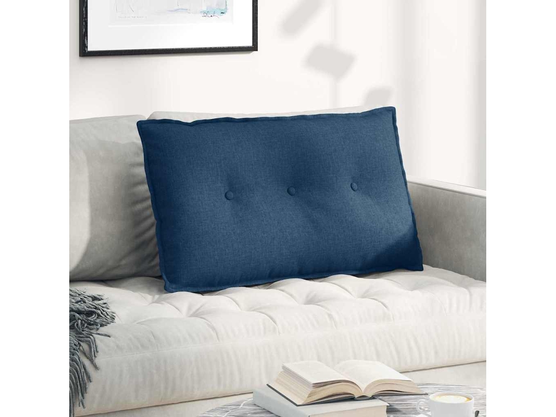 Vidaxl Travesseiro Para Costas Azul 80 X 19 X 50 Cm Tecido