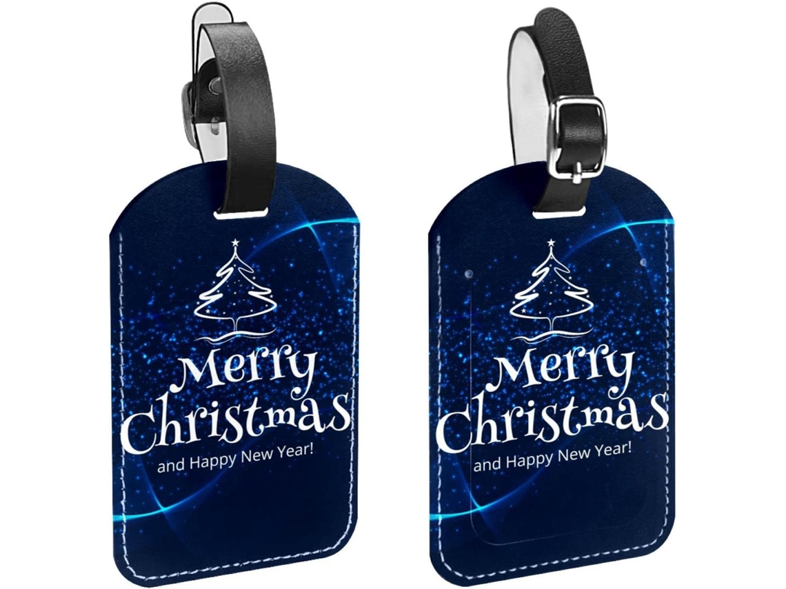 Galaxy Merry Christmas 01-conjunto De 2-etiquetas Bagagem Em Couro Pu Proteção Privacidade