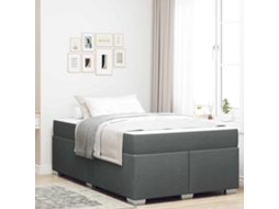 Vidaxl Estrutura da Cama com Colchão Cinza Escuro 120 X 200 Cm Tecido