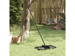 Vidaxl Râtão Nivelador De Jardim Manual Preto Aço Revestido A Pó