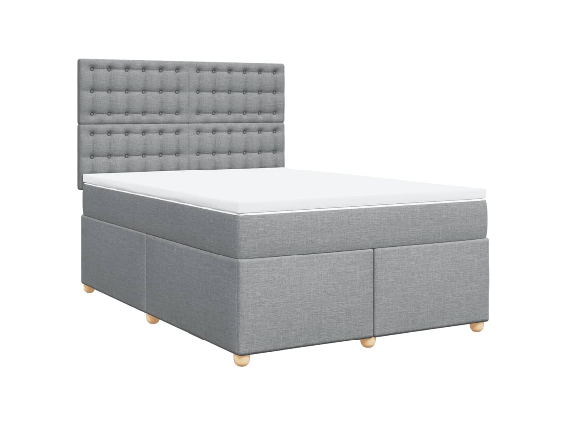 Box Spring Bed, Box Spring Beds Vidaxl Cinzeto Tecido (140 X 200 Cm)