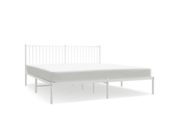 Bed Frame, Bed Frames Vidaxl Branco Aço (183 X 213 Cm)