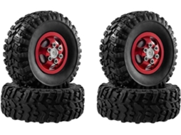 Rodas e Pneus Vermelhos para Carro RC Escala 1/12 SFUSHOS
