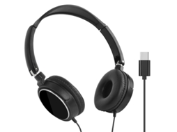 Fones De Ouvido Diadema Preto Com Entrada Usb-c Compatível Celulares, Tablets E Computadores Notebooks