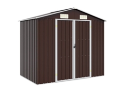 Vidaxl Abrigo De Jardim 205x129x183 Cm Aço Galvanizado Castanho