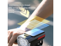 Bluebikight Farol Led Recarregável Energia Solar Antirreflexo Tipo C Ip Segurança Ciclismo Noturno Mtb