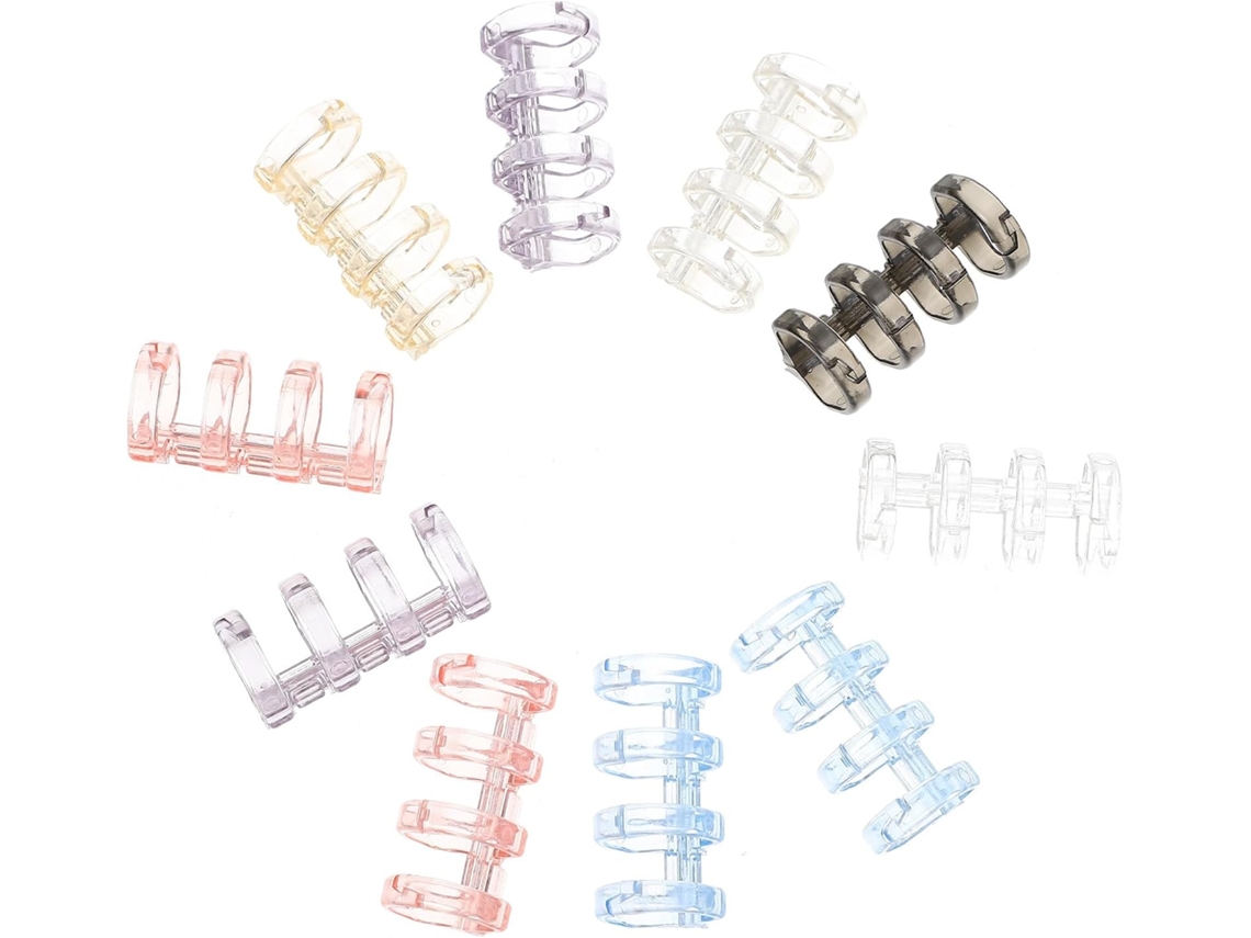 Pasta Plástica Segmentada Com Argolas Removíveis, 4 Furos, 10 Unidades, Multicolorida, Acessórios Para Encadernação