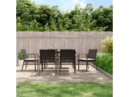 Cadeiras Jardim Almofadões 6pcs 56,5x57x83cm Vime Pe Castanho Dkd Home Decor