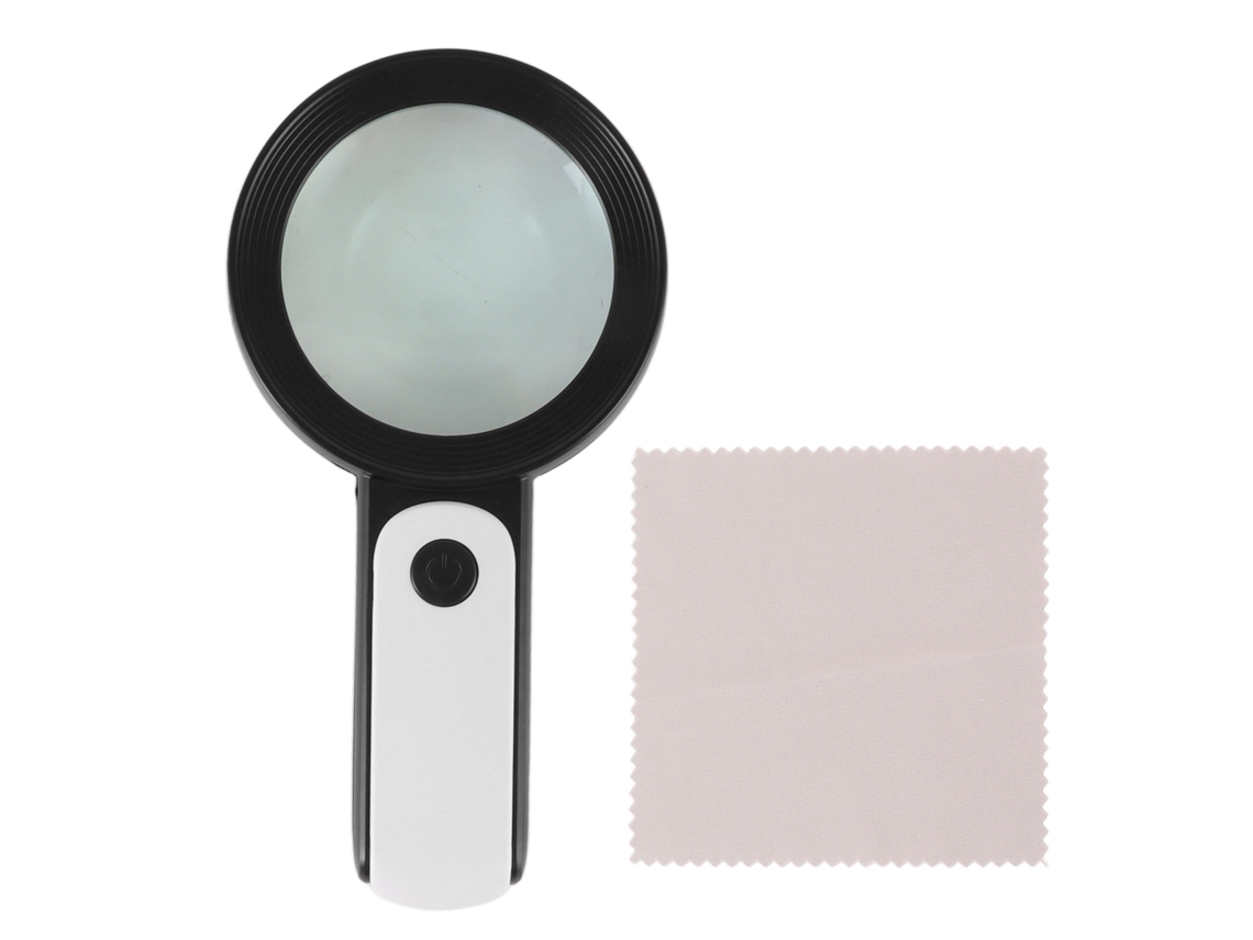 Lupa Iluminada 30x com 18 Led e 3 Modos de Luz para Leitura, Inspeção | S/MARCA