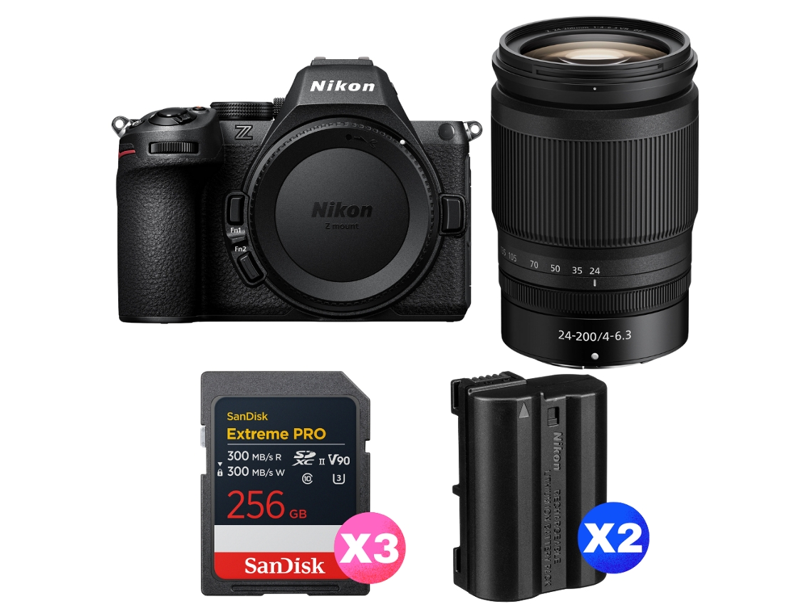 Z5 Ii + 24 200mm F/4 6.3 Vr + 3 Sandisk 256gb Extreme Pro Uhs ii Sdxc + 2 Nikon En el15c + Ebook “20 Dicas para Fotos Que Impressionam” NIKON