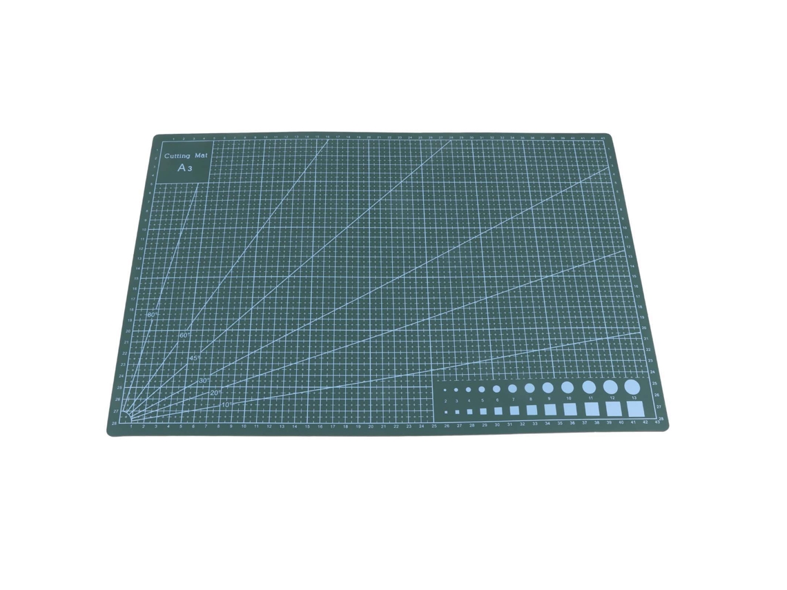 A3 Tablón De Corte Autosanante Com Linhas De Grade De Pvc Para Papel Couro Tela Verde