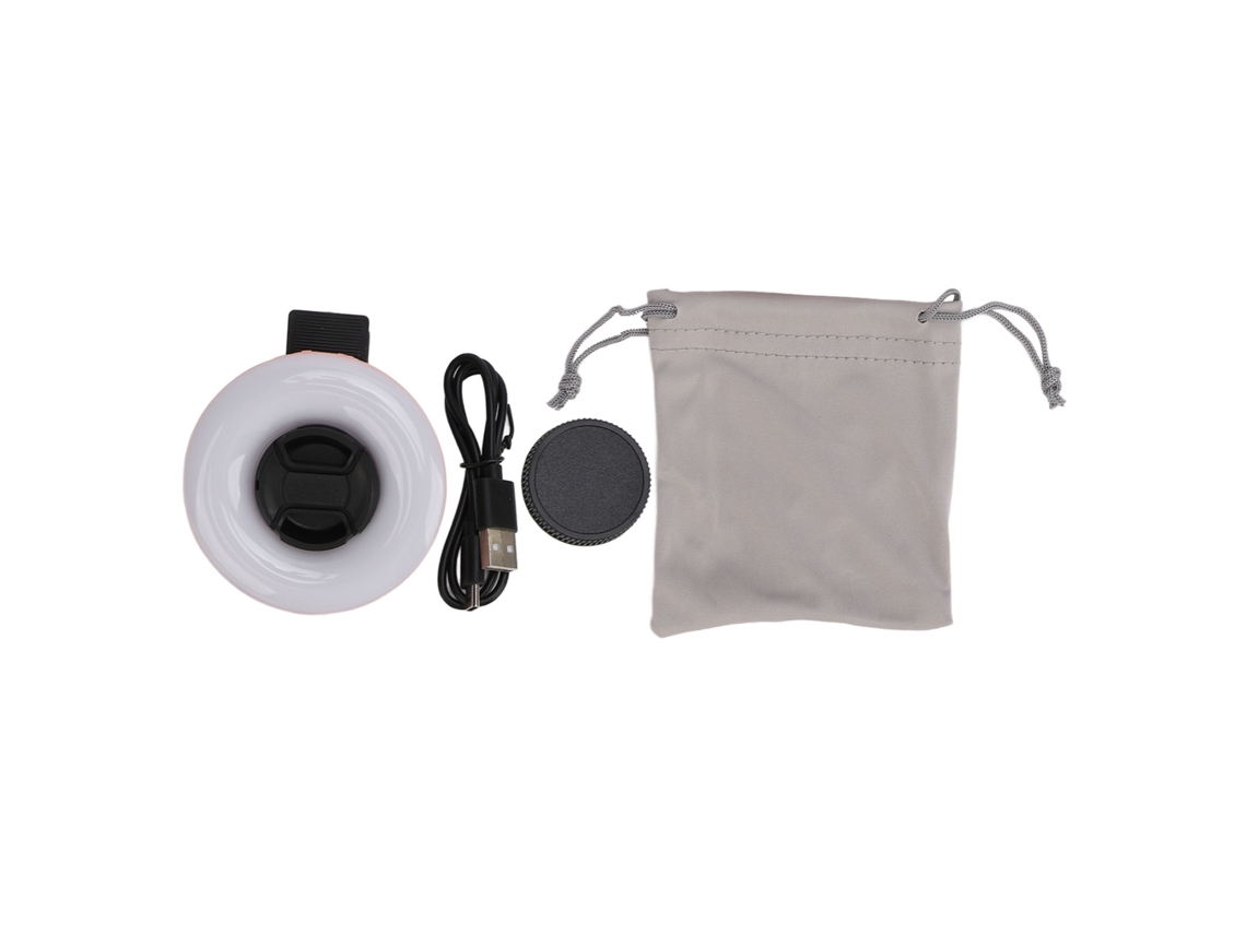 Lente Macro 15x Com Luz Led 3 Modos 5 Níveis De Brilho Usb 200mah Clip Para Fotografia De Cílios Joias Rosa