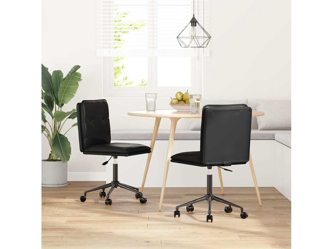 Vidaxl Cadeiras De Jantar 2 Pcs Couro Artificial Preto